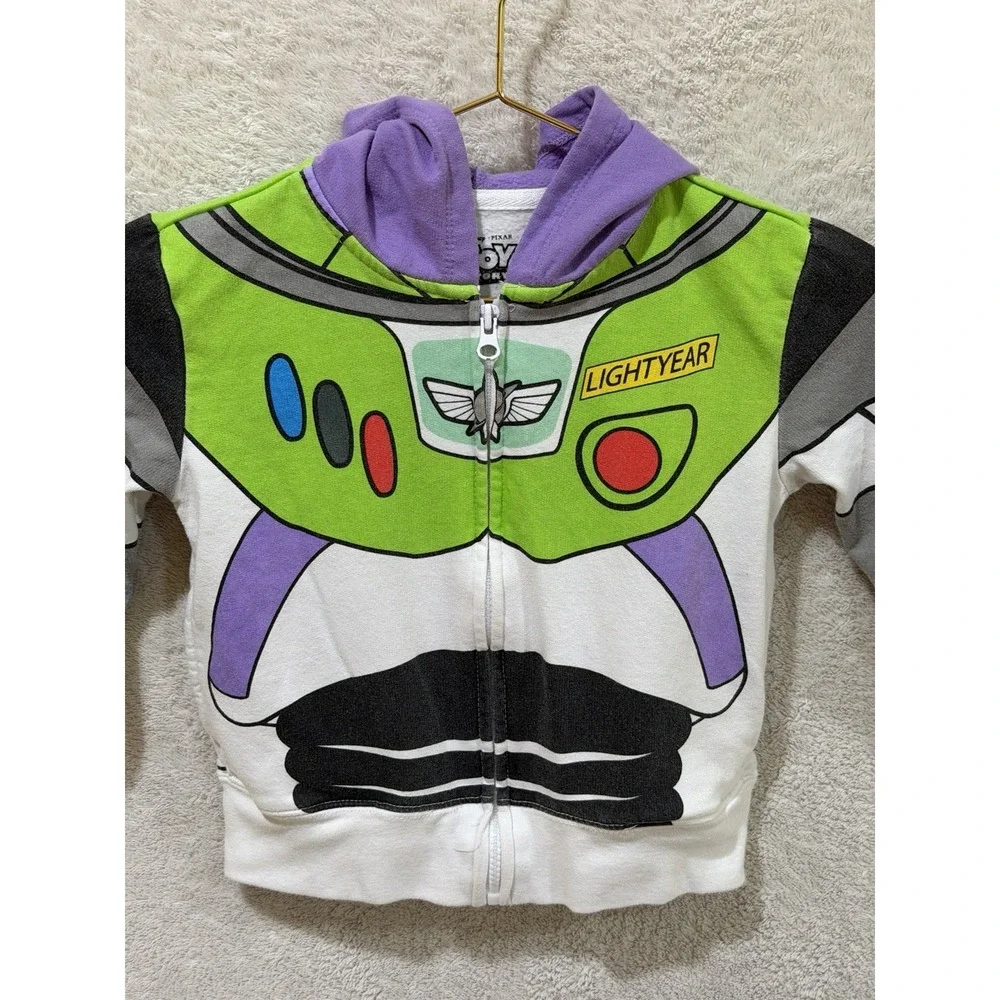 Disney Pixar Toy Story Buzz Lightyear Full Zip Hooded Fleece Jacket 3T